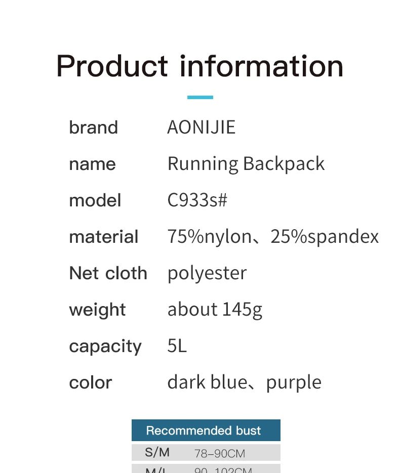 AONIJIE 5L Backpack Hydration Pack