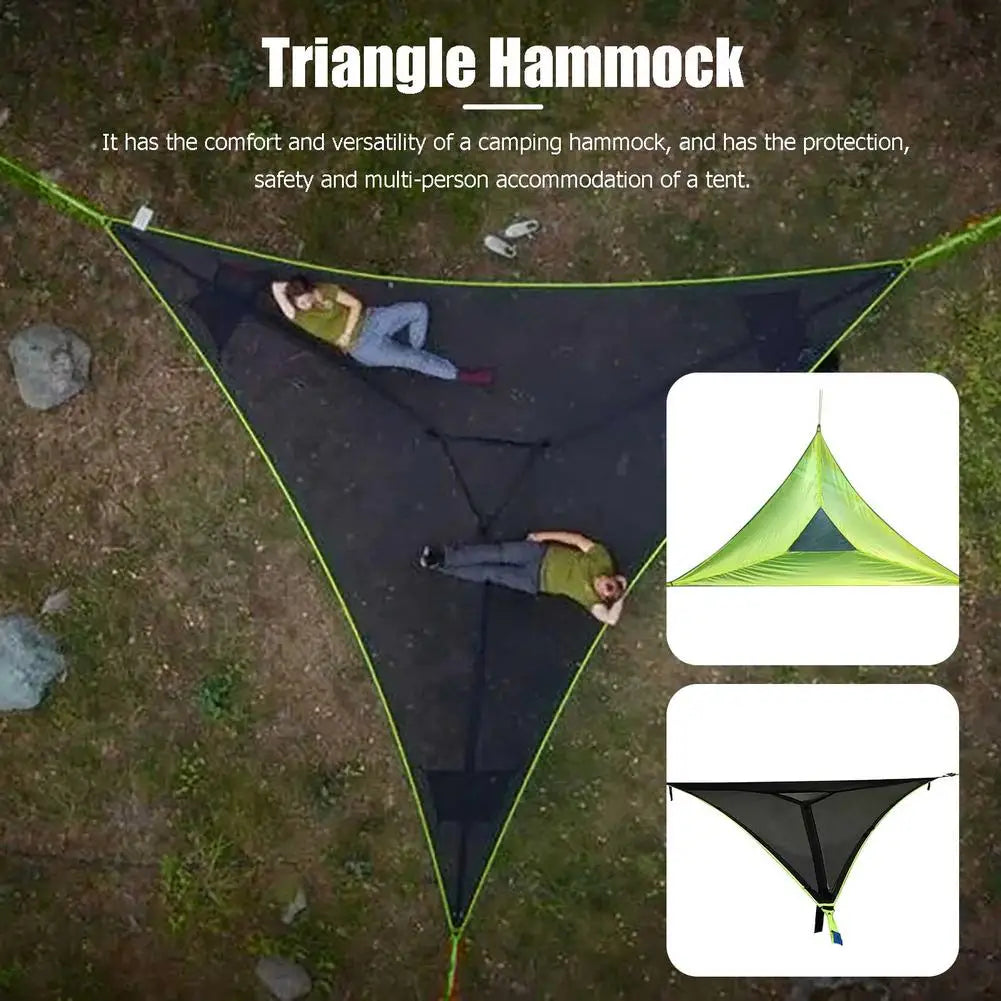 Portable Folding Aerial Triangle Hammock 3 Point Swing Hang Bed