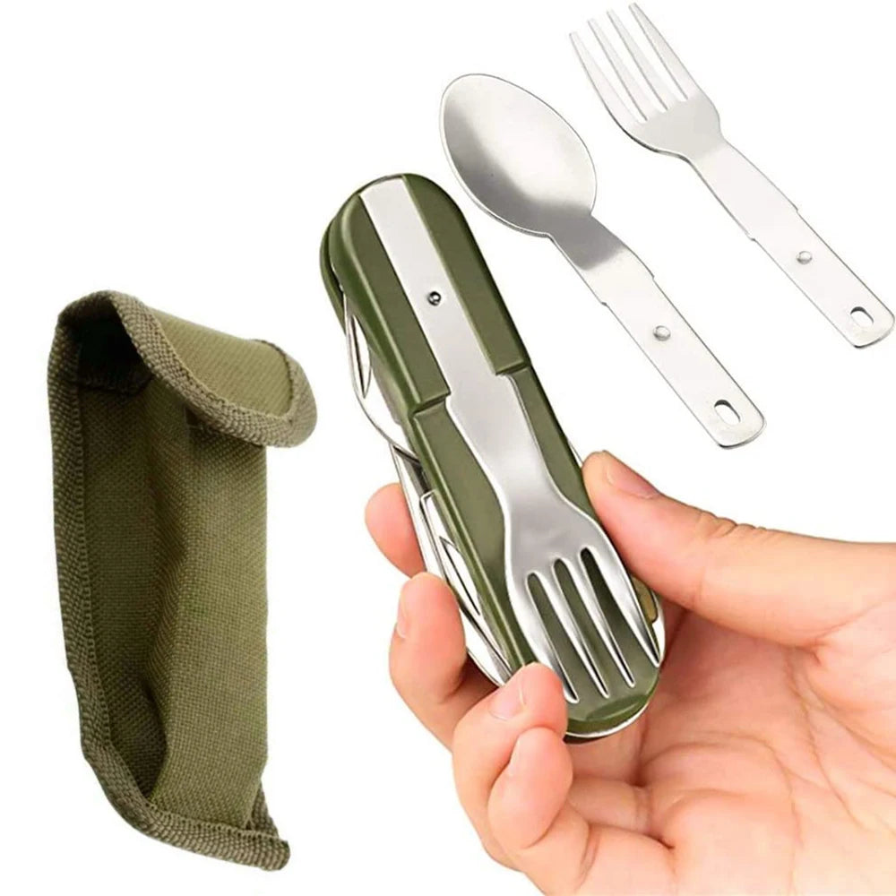 Camping Picnic Cutlery Knife 7-1 Portable Stainless Steel Cutlery