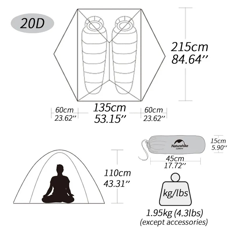 Naturehike 2 Person Ultralight Tent