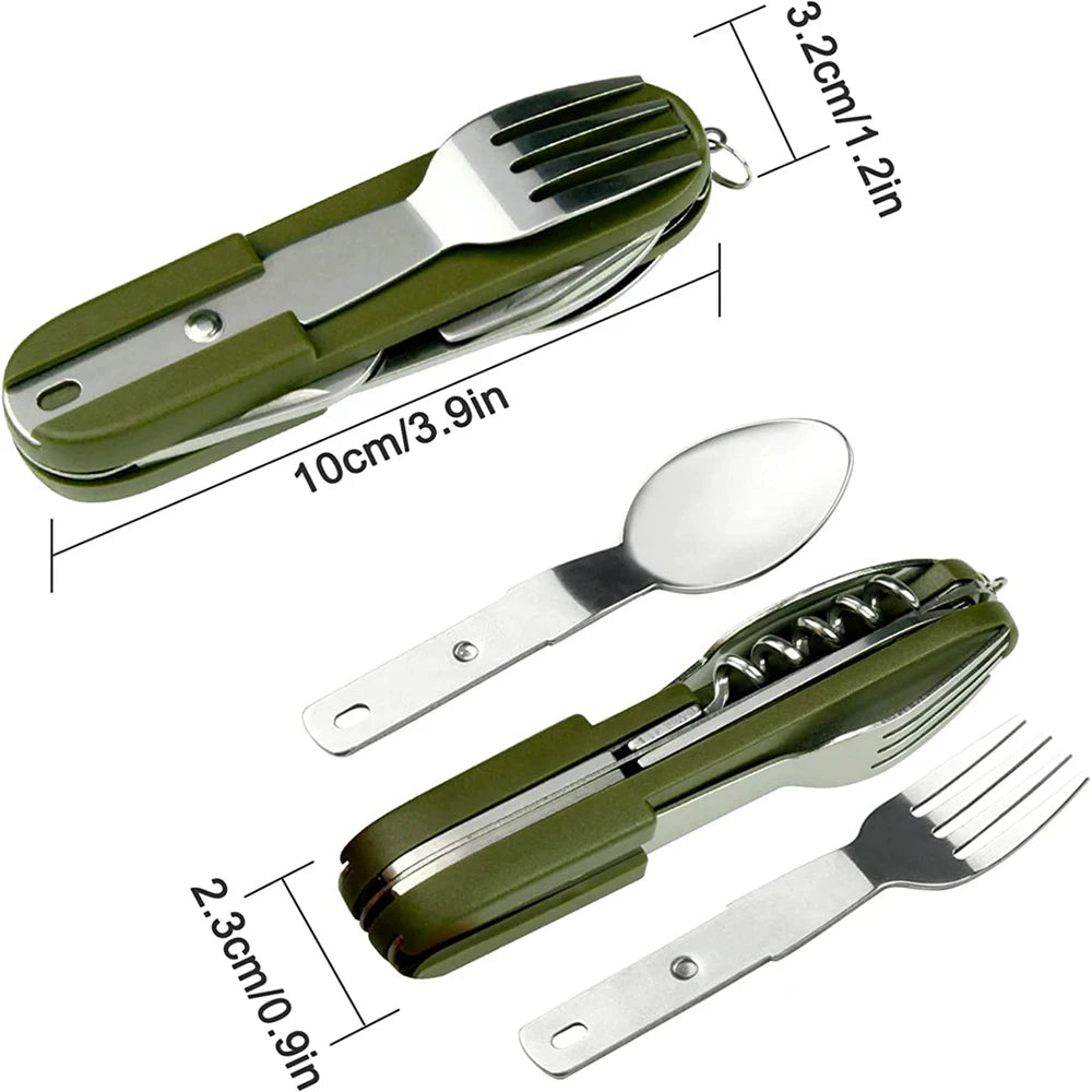 Camping Picnic Cutlery Knife 7-1 Portable Stainless Steel Cutlery