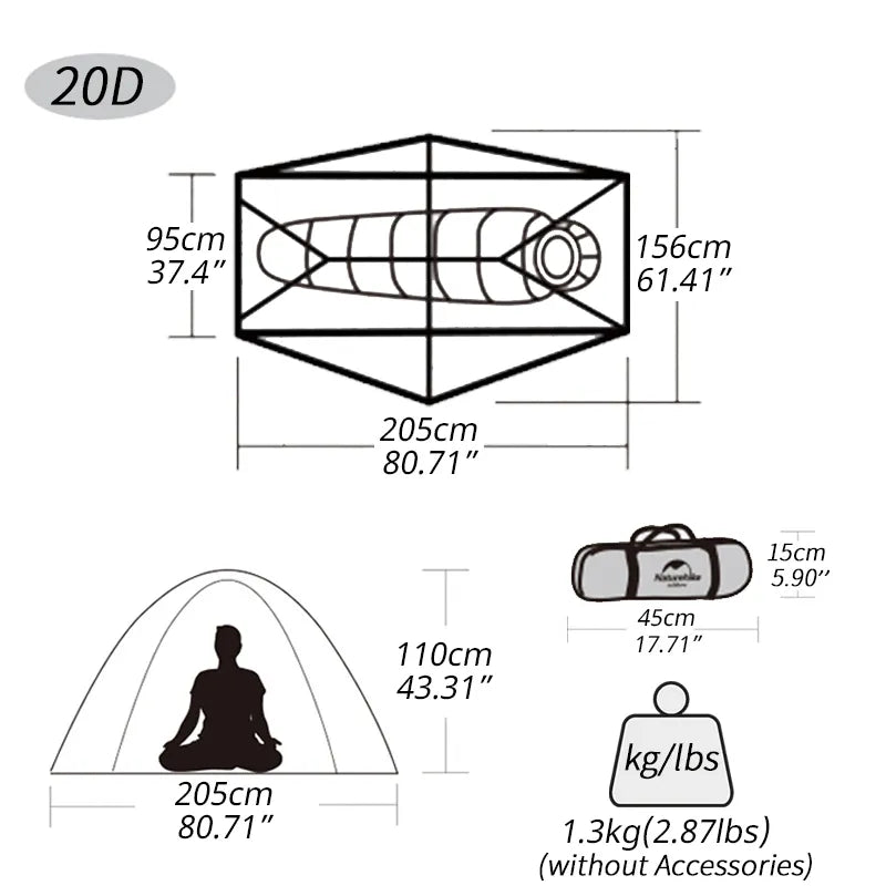 Naturehike 1 Person Ultralight Outdoor Travel Tent