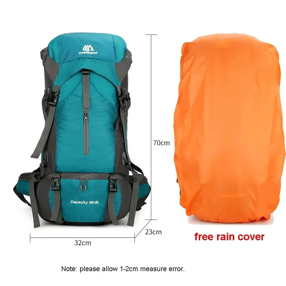 WEIKANI 70L Waterproof Nylon Backpack