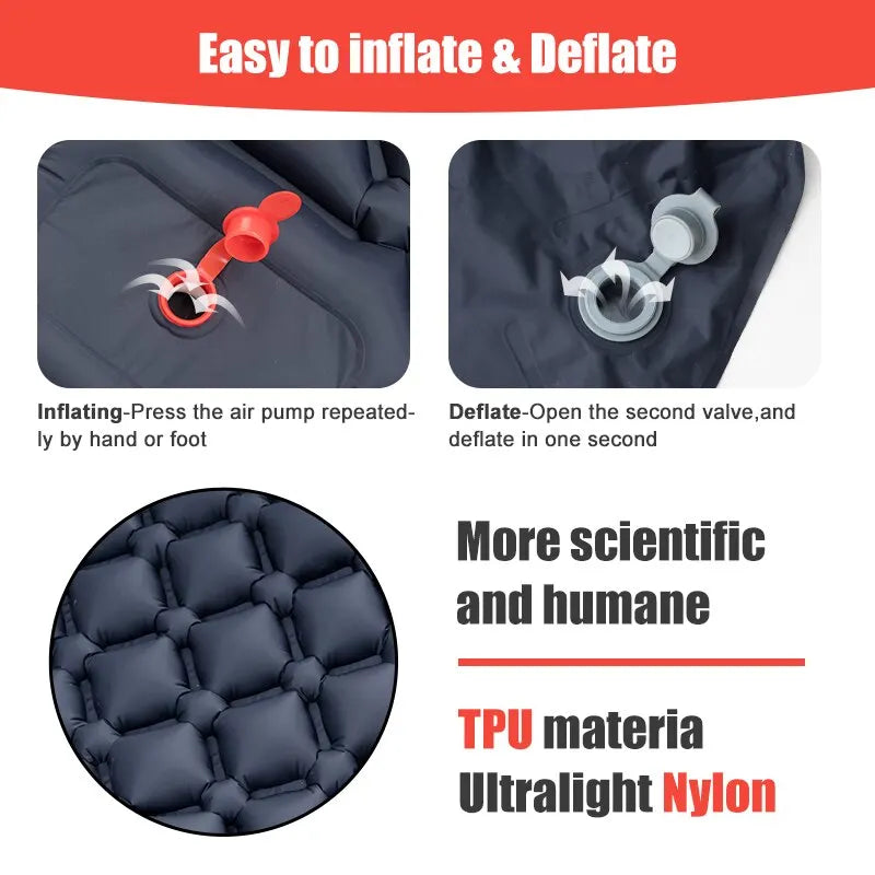 Ultralight Air Mat, with self Inflating foot Pump