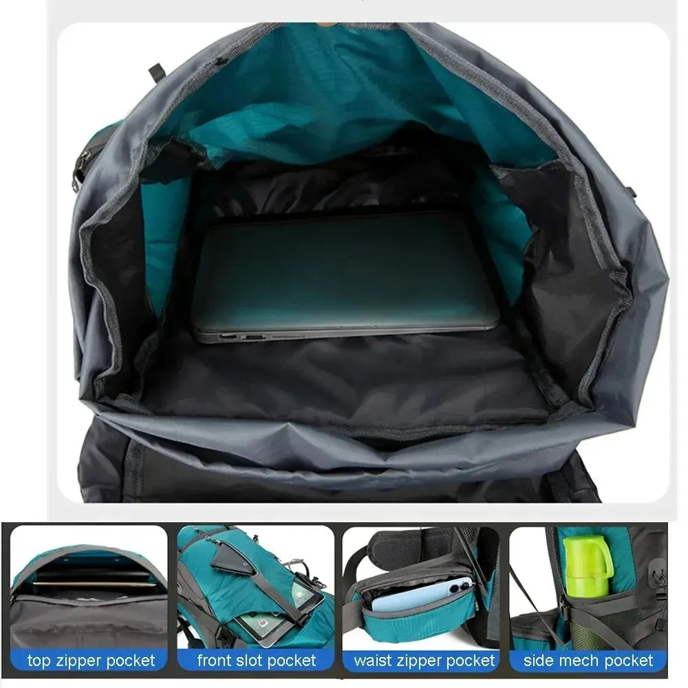 WEIKANI 70L Waterproof Nylon Backpack